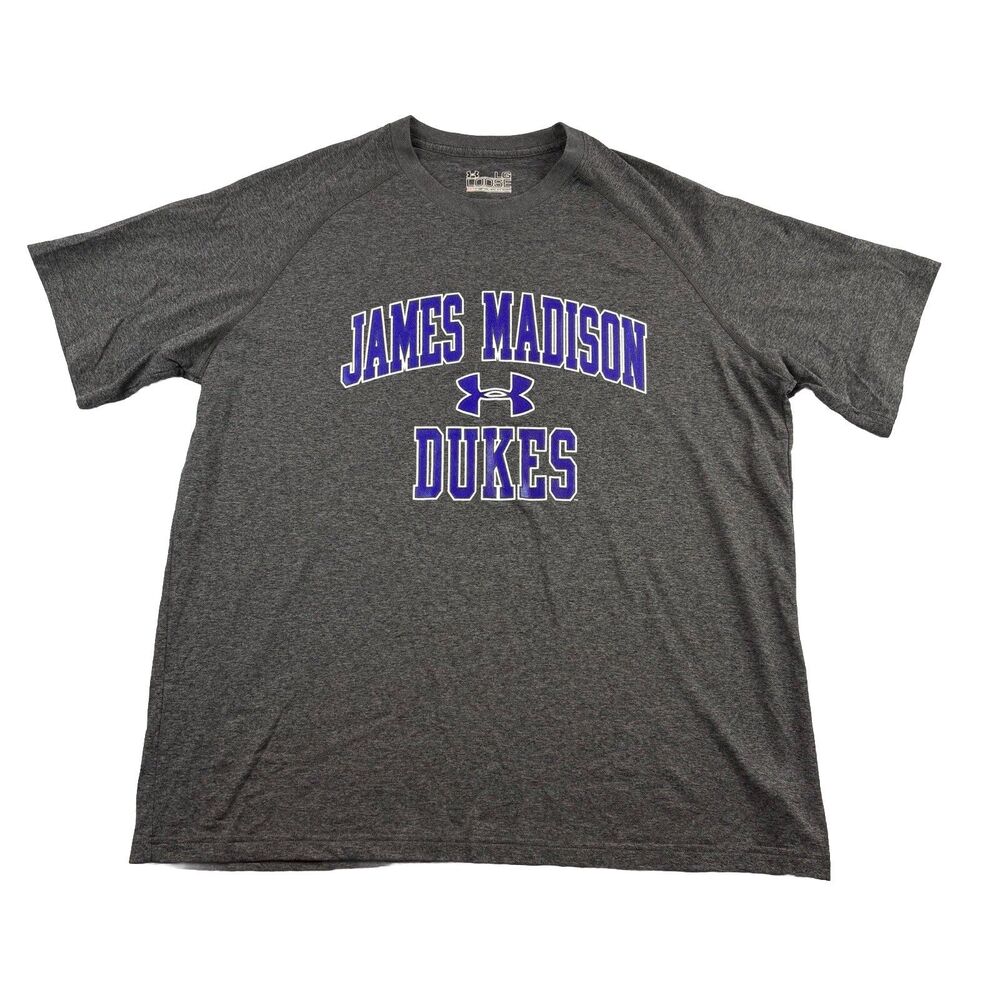 James Madison Dukes Under Armour Heat Gear Loose Fit T Shirt Mens L Gray